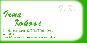 irma kokosi business card